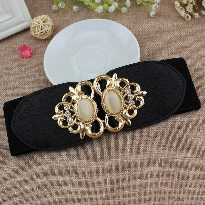 Female Wide Waistband Opal Elastic Stretch Belt