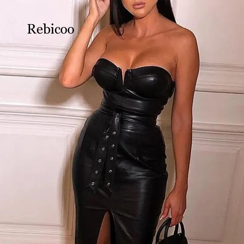 Rebicoo PU Leather Dress