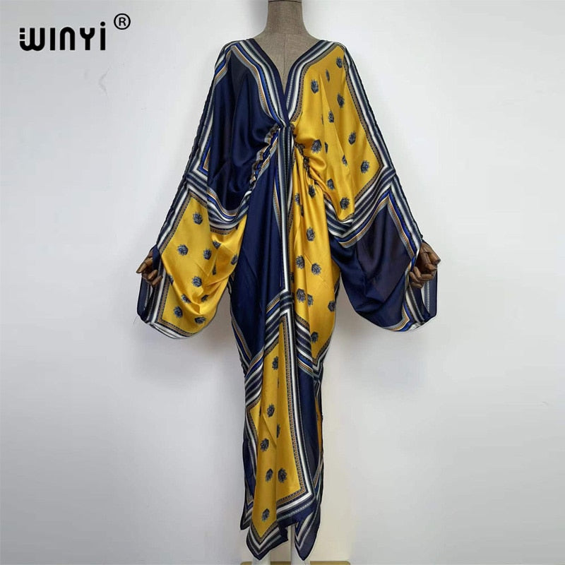 Sexy high-quality hand-rolled  V-neck Bohemian dress