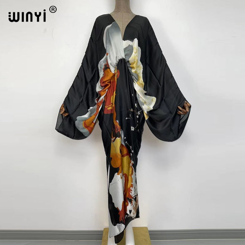 Sexy high-quality hand-rolled  V-neck Bohemian dress