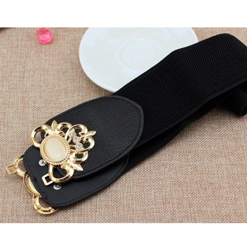 Female Wide Waistband Opal Elastic Stretch Belt