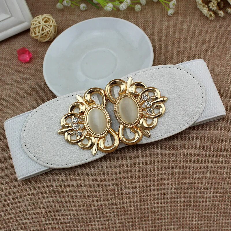 Female Wide Waistband Opal Elastic Stretch Belt