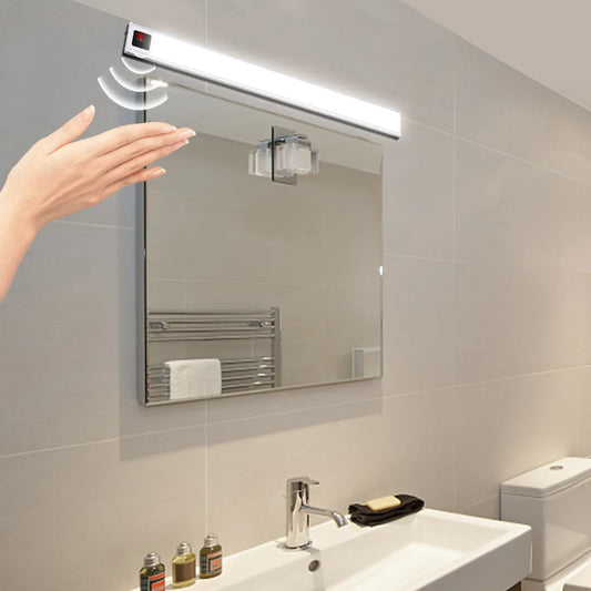 40CM  Rechargeable Super Thin LED Wall mirror Front Lamp Hand Waving On Off Motion Sensor Light mirror bathroom For Makeup