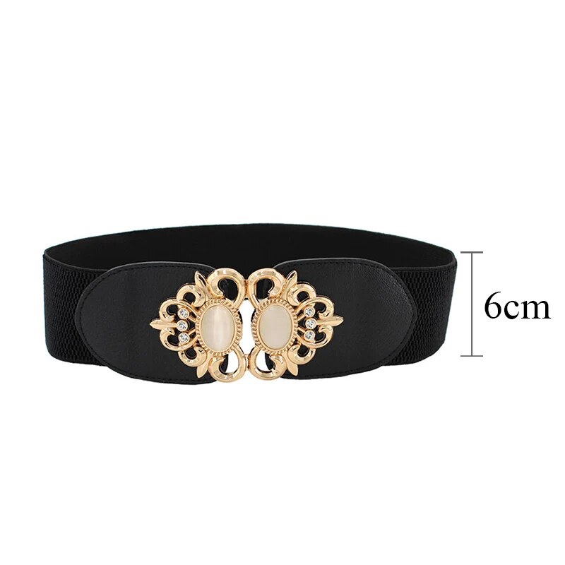 Female Wide Waistband Opal Elastic Stretch Belt