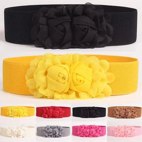 Solid Color Flower Waistband belts