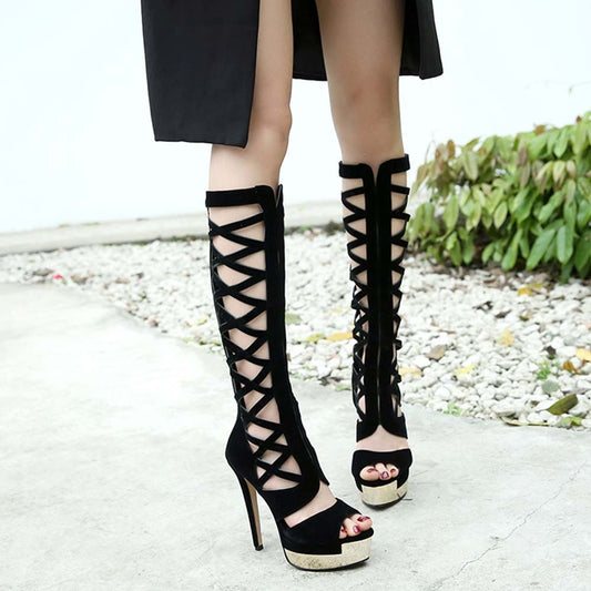 Gladiator High Heels Stilettos Sandals Zipper Platform Open Toe