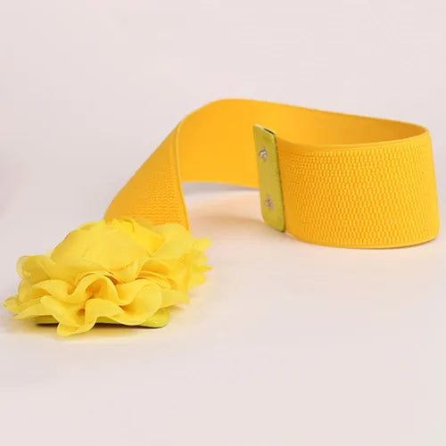 Solid Color Flower Waistband belts