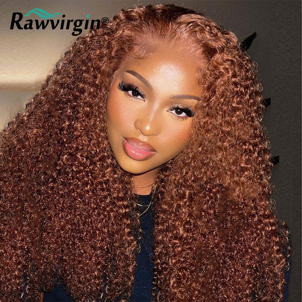 Curly 13x6 Ginger Brown Lace Front Wig  Brazilian Virgin HD Lace