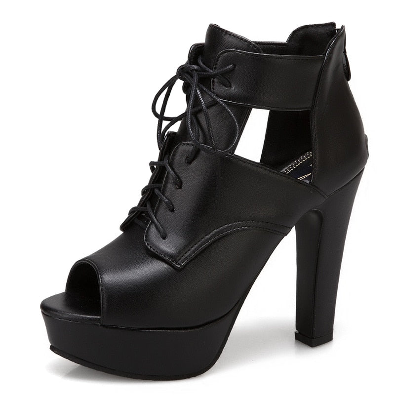 Peep Toe Ankle Boots For Women