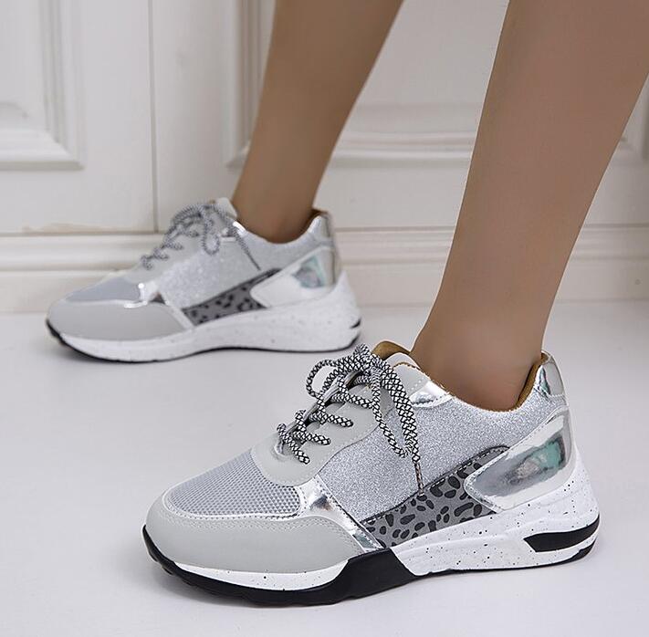 Women Sneakers Leopard Mesh Breath Women Running