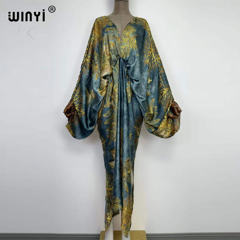 Sexy high-quality hand-rolled  V-neck Bohemian dress