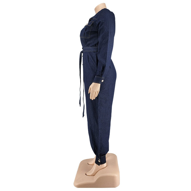 Plus Size Women Jean Jumpsuit