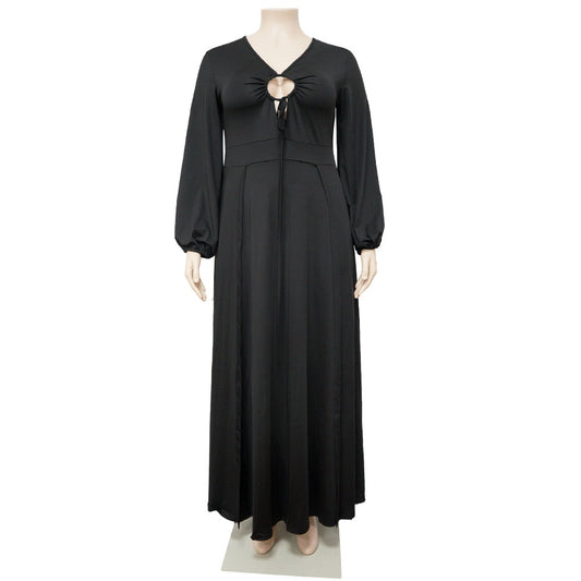 Tie Up V-neck High Side Split Maxi Dress