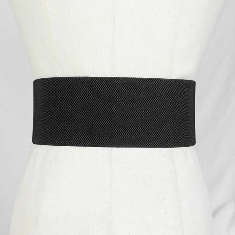 Black Wide Waistband Zipper Waist Belt