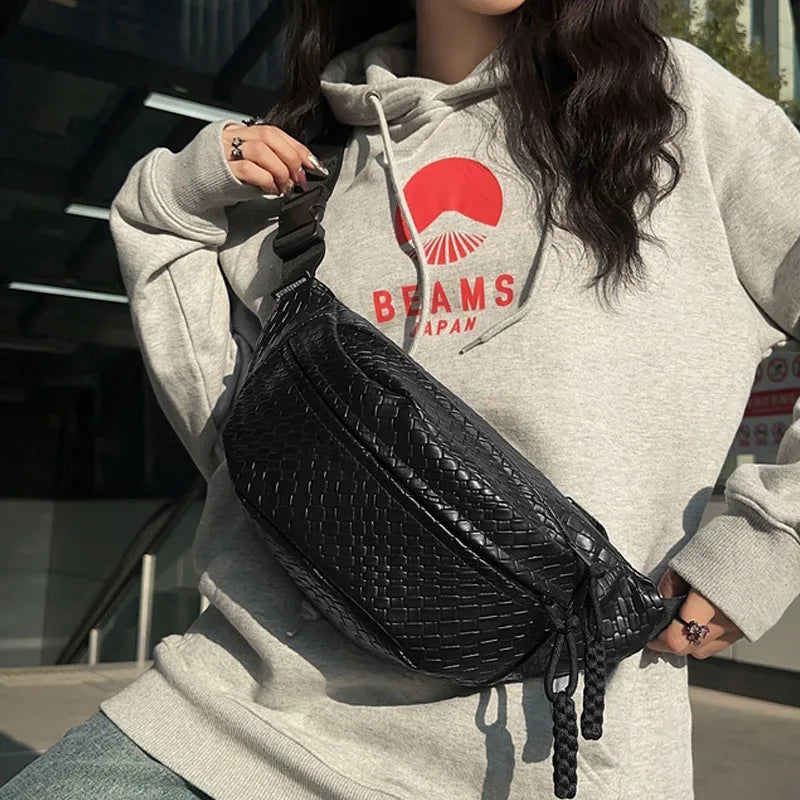 Fanny Packs Woven Pattern Cross-body Bags