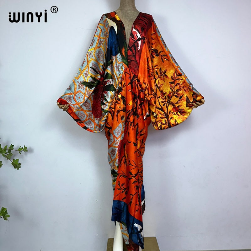 Sexy high-quality hand-rolled  V-neck Bohemian dress