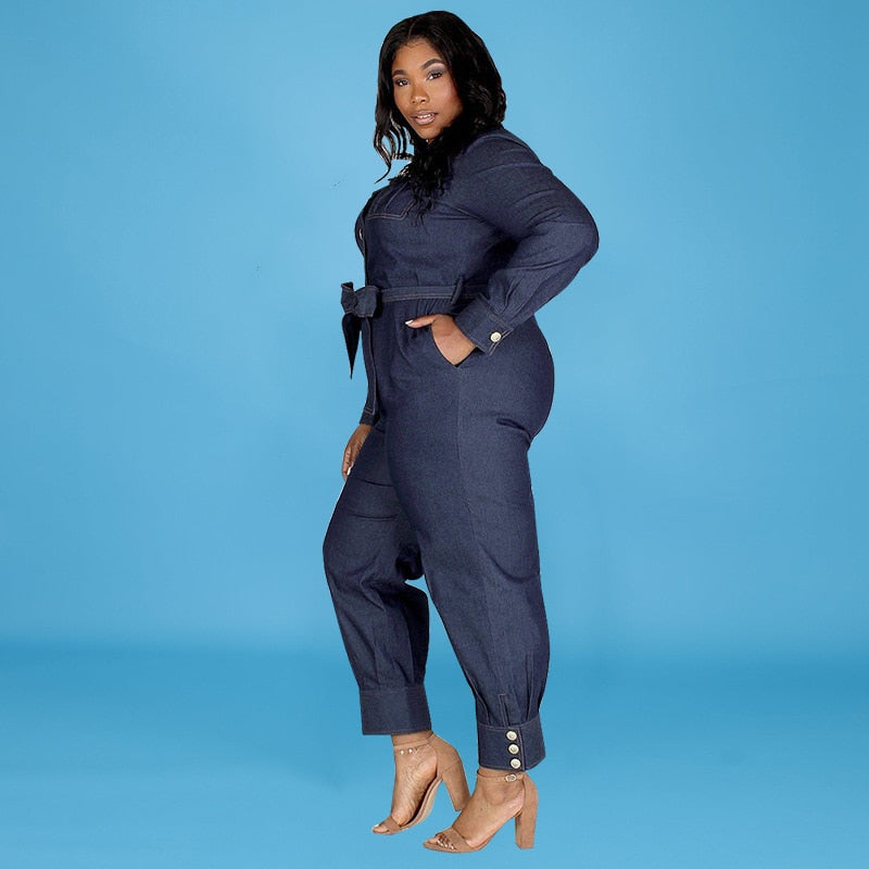 Plus Size Women Jean Jumpsuit