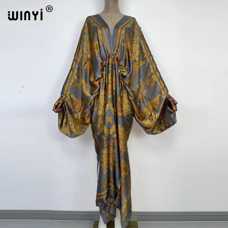 Sexy high-quality hand-rolled  V-neck Bohemian dress