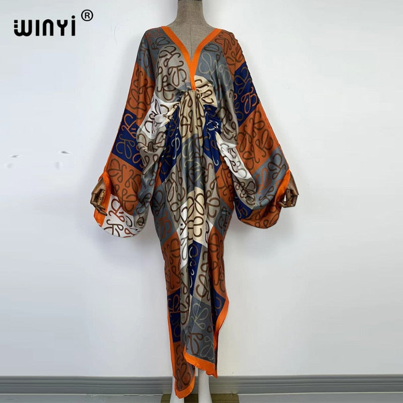 Sexy high-quality hand-rolled  V-neck Bohemian dress