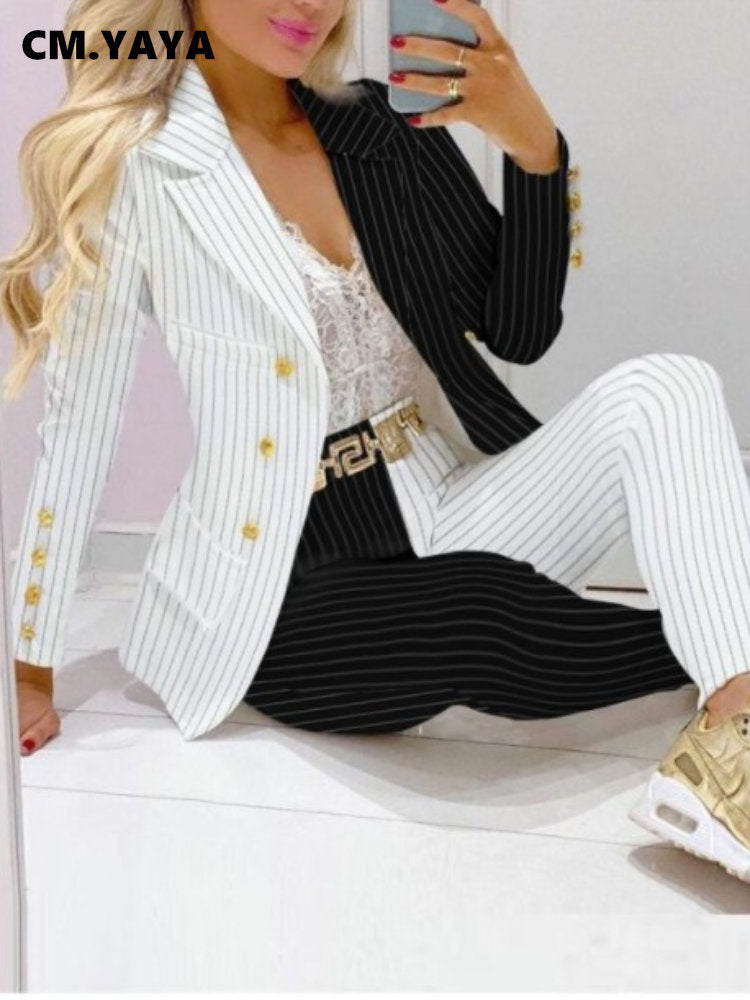 Blazer Suit and Pants Two 2 Piece Set for Women