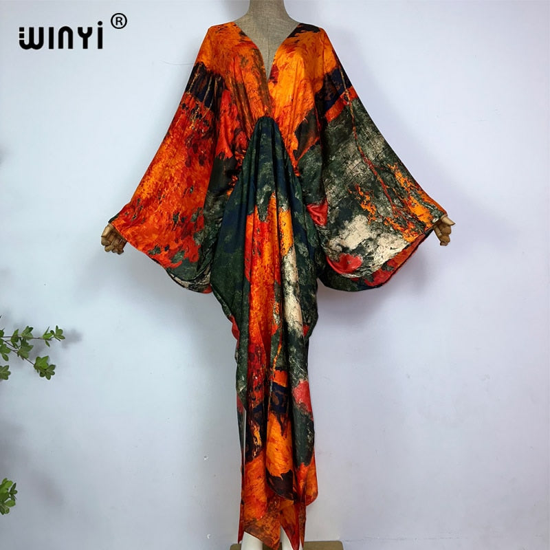 Sexy high-quality hand-rolled  V-neck Bohemian dress