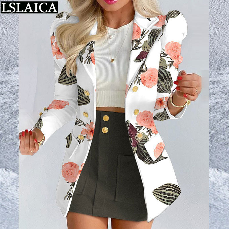 Office Wear 2pc Set  Blazer Top High Waist Mini Skirts