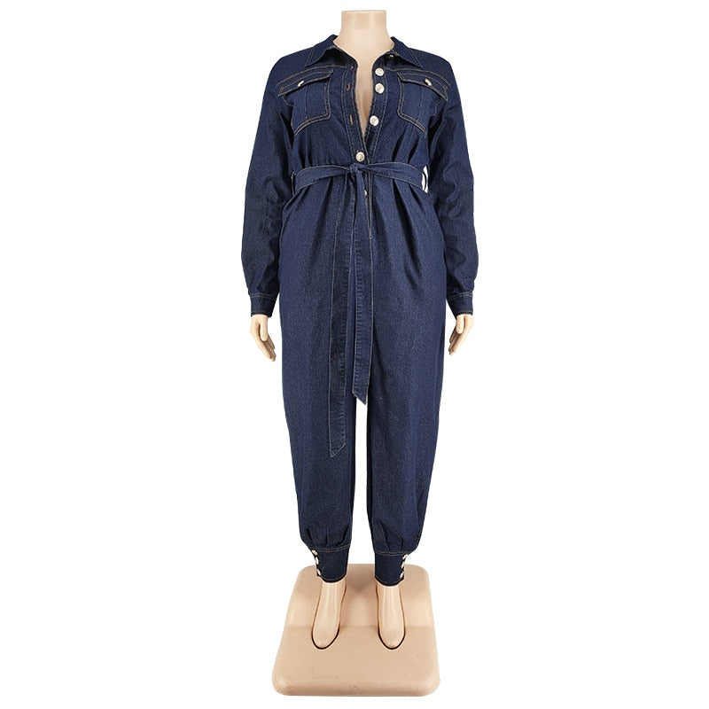 Plus Size Women Jean Jumpsuit