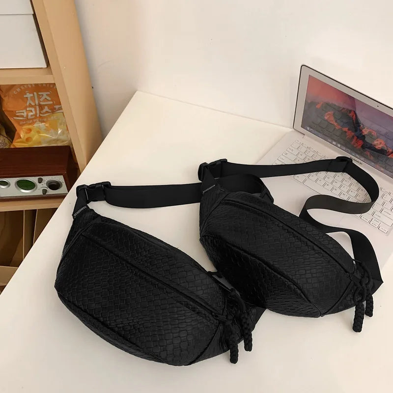 Fanny Packs Woven Pattern Cross-body Bags