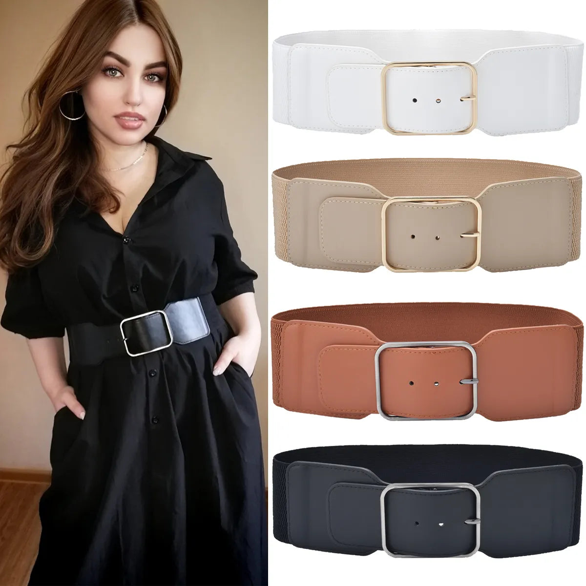 Buckle Stretch Fashion Cinch Belts