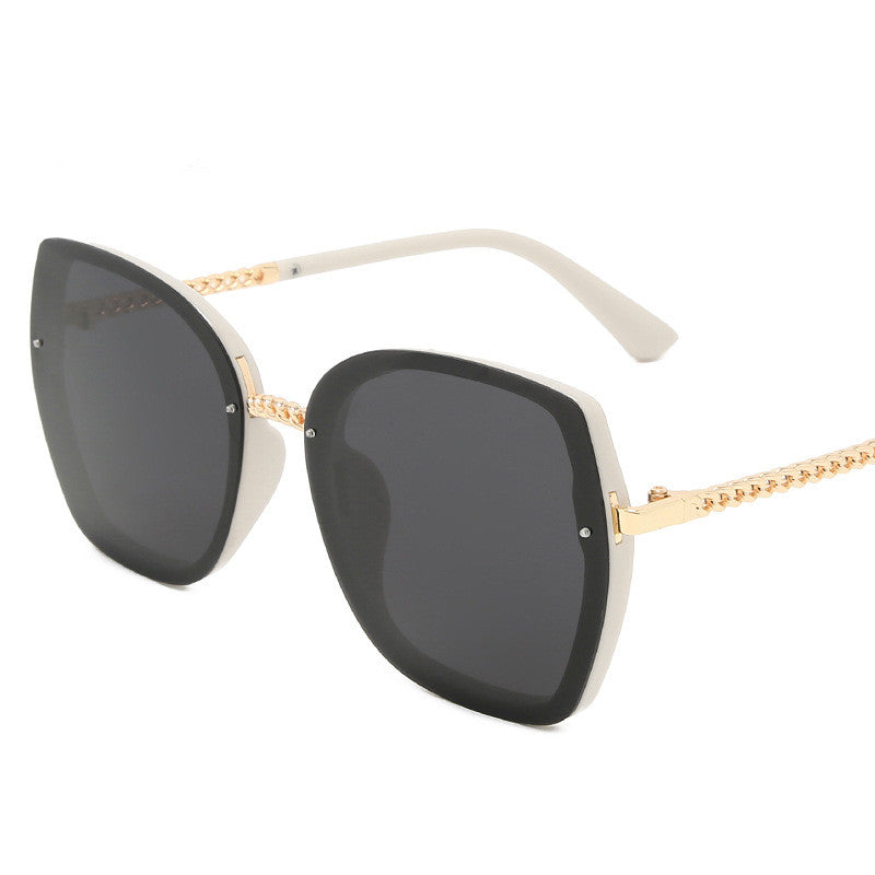 Women's polarized big frame gradient sunglasses