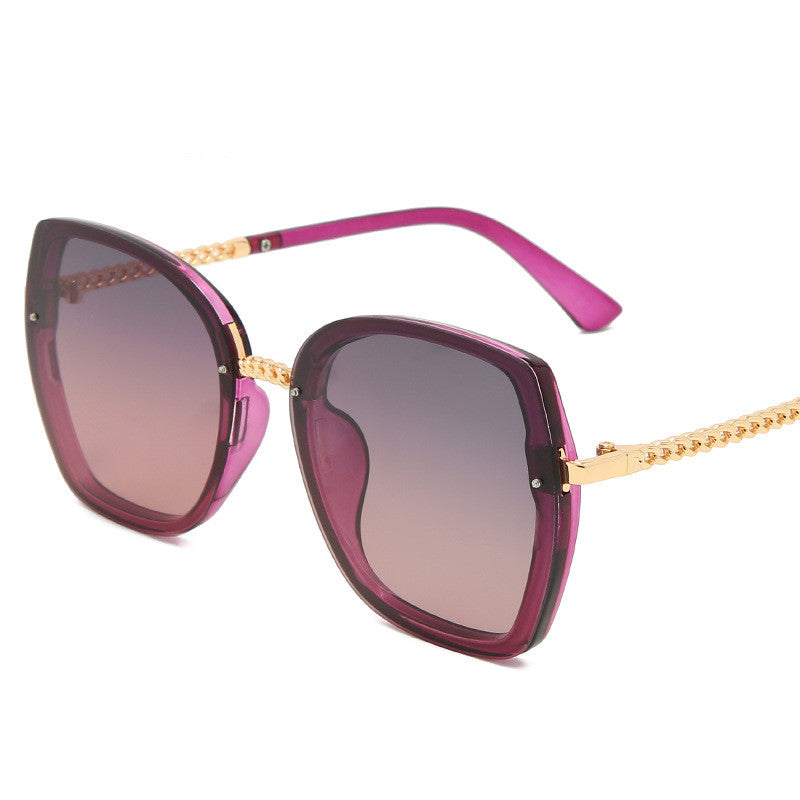 Women's polarized big frame gradient sunglasses