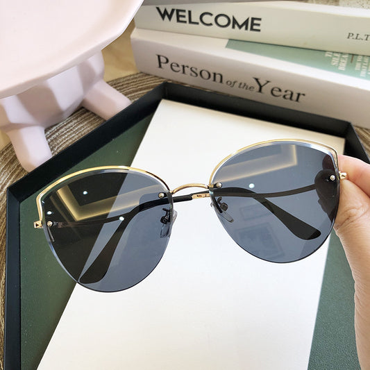 Sunglasses, Small Face, Street Shot, Fashionable Concave Shape Sunglasses