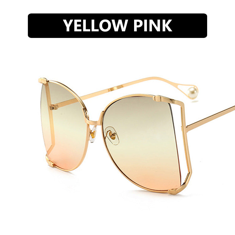 Women's metal frame cutout sunglasses