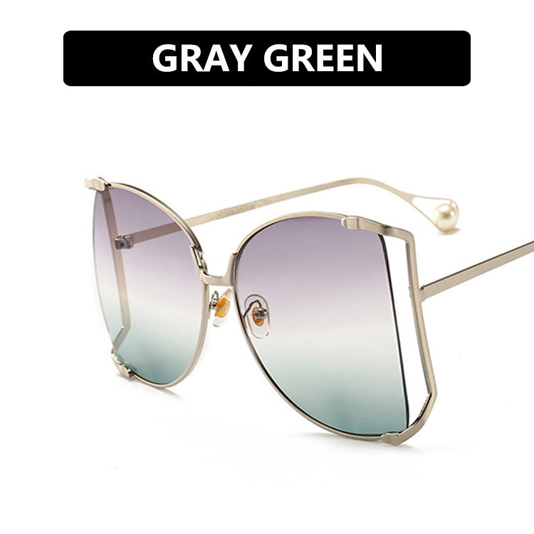Women's metal frame cutout sunglasses