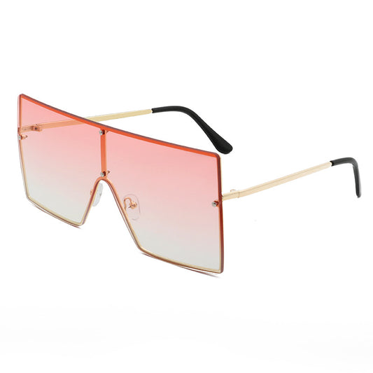 Women's Rimless Windproof Sunglasses Women's One-piece Sunglasses Women