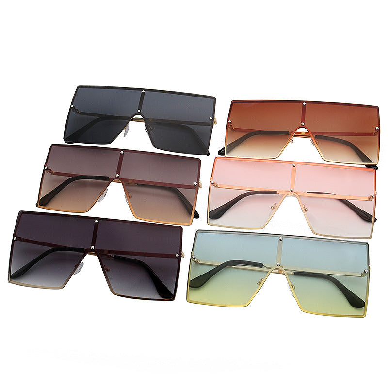 Women's Rimless Windproof Sunglasses Women's One-piece Sunglasses Women