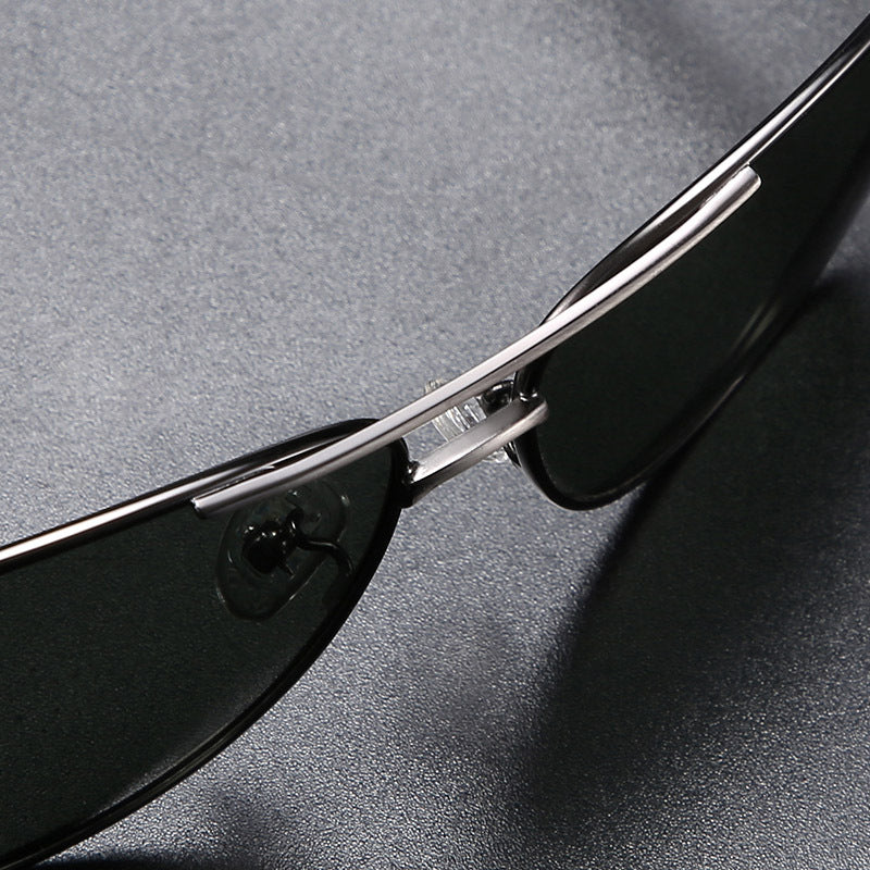 Retro metal polarized sunglasses