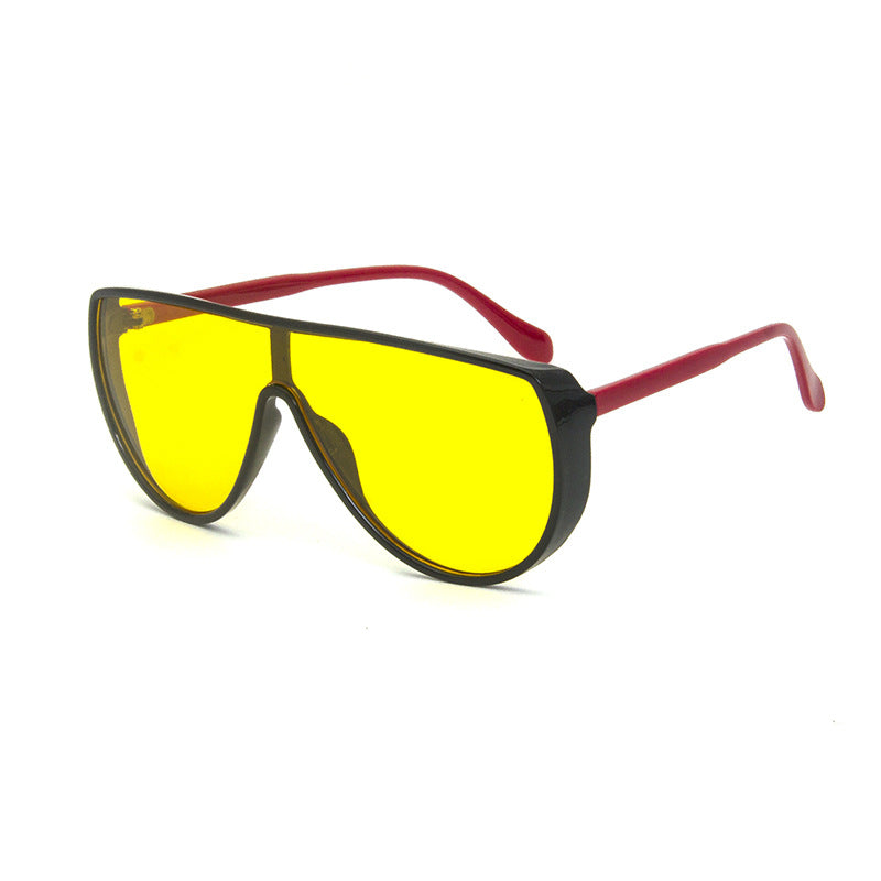 One-piece protective large frame sunglasses