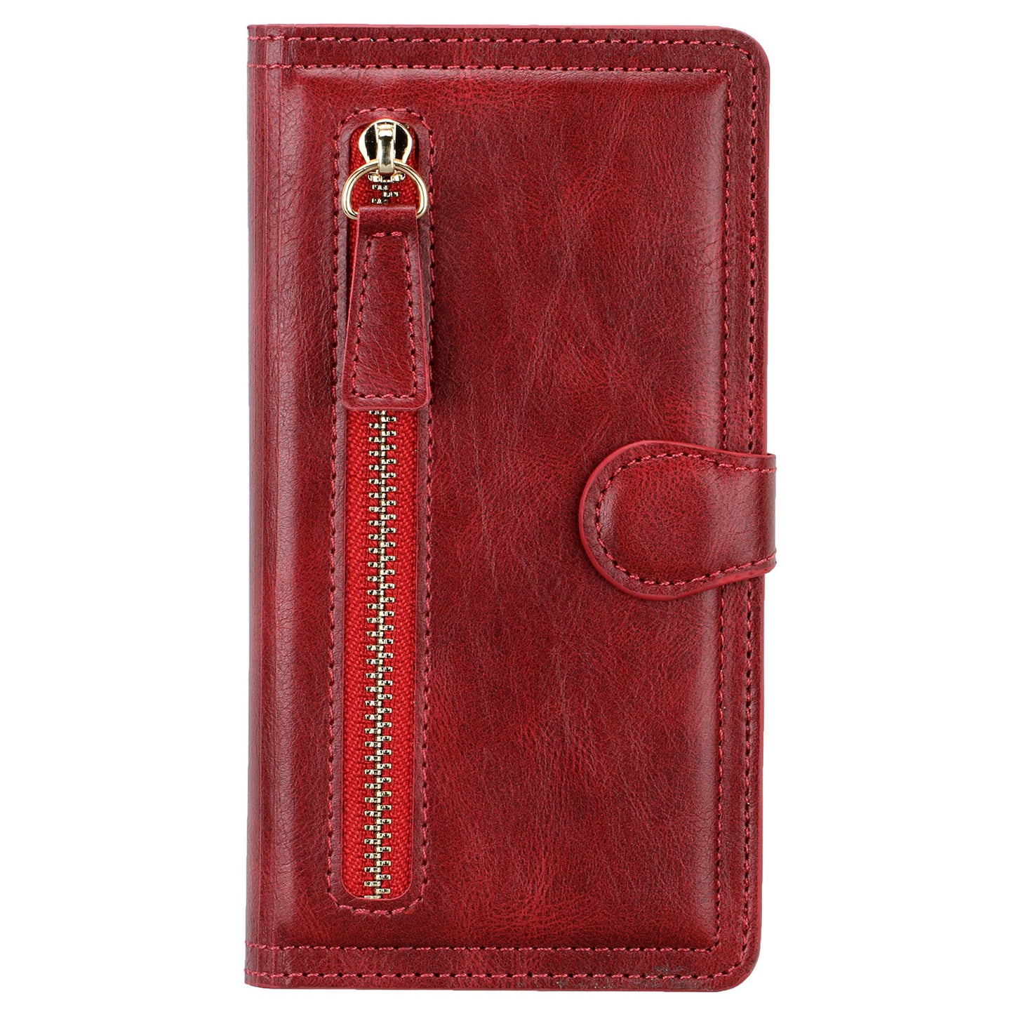 Zipper Buckle Leather Case Phone Case Sticker Wallet