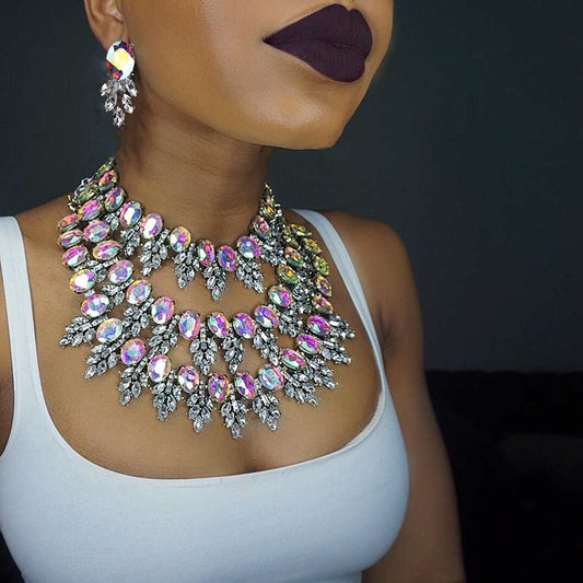 Multi-layer Luxury Crystal Big Chokers Vintage