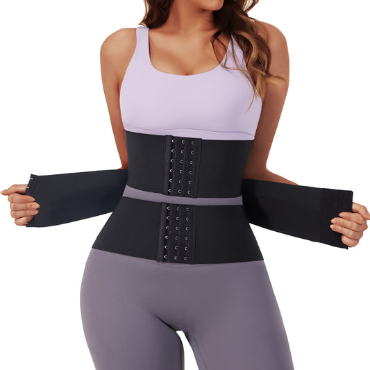 Three Pieces of Segmented Abdomina Binder Latex Tummy Snatch Me Up Bandage Wrap Waist Trainer Shapewear Belt Bodyshaper Corset