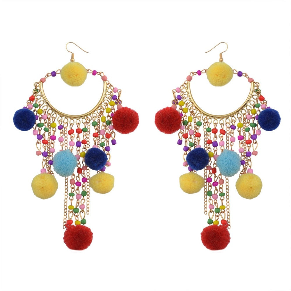 POM POM Women Hanging Pendientes