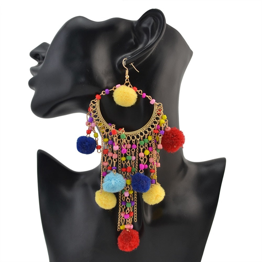 POM POM Women Hanging Pendientes