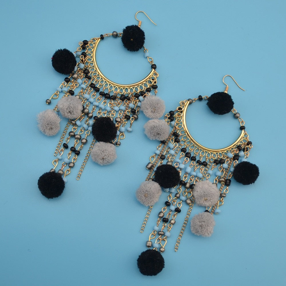 POM POM Women Hanging Pendientes