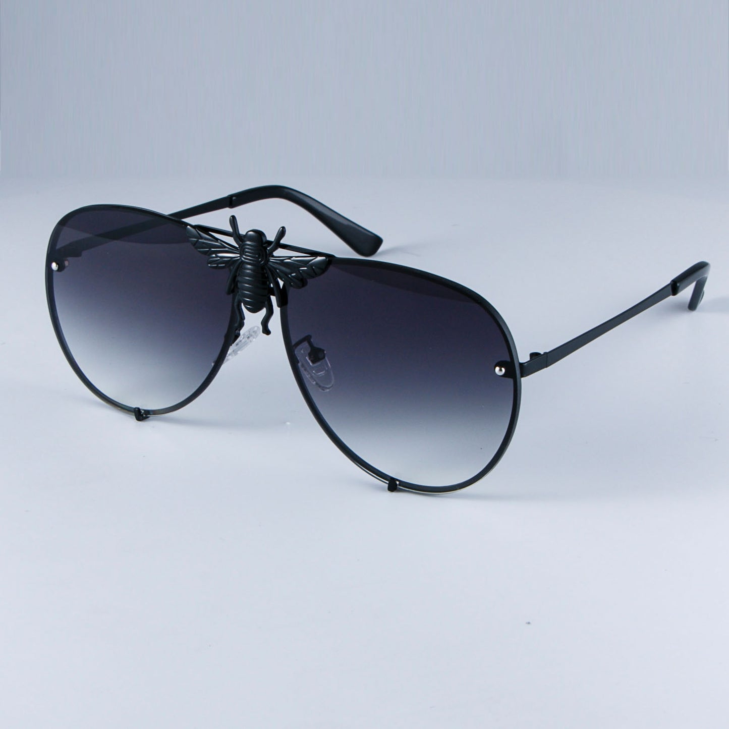 Luxury Metal Big Bee Pilot Sunglasses Gradient Lenses