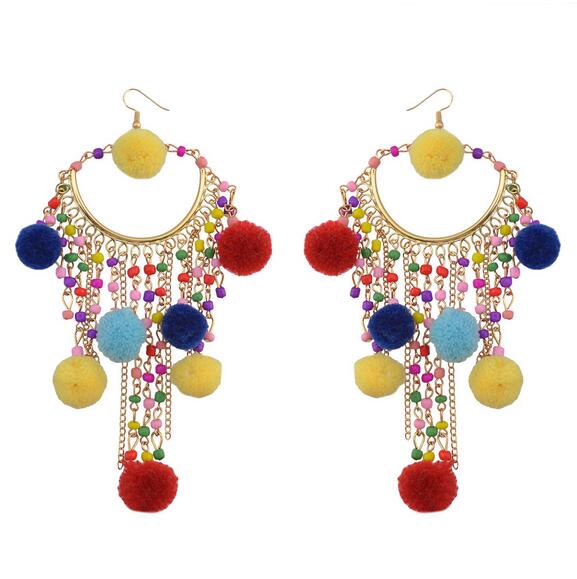 POM POM Women Hanging Pendientes