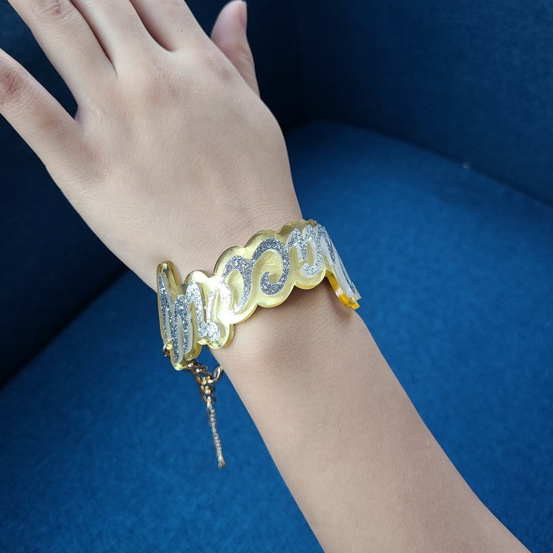 Customize Unique Cuban Chain Custom Name Bracelet bangle ring set