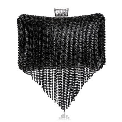 Fashion women tassel evening bags diamonds beaded clutch wedding purse