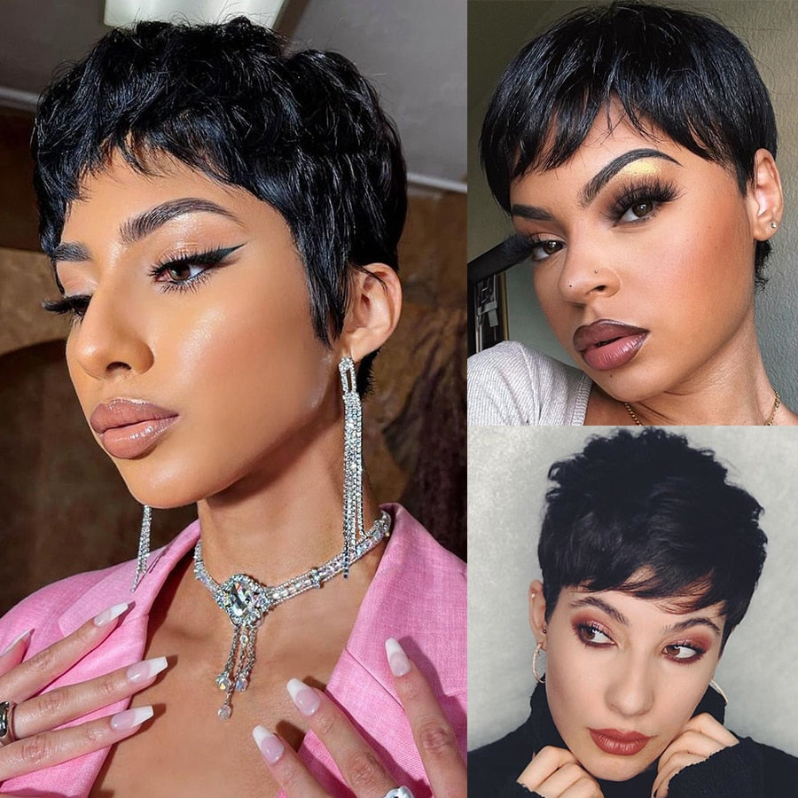 Short Pixie Cut Wig Human