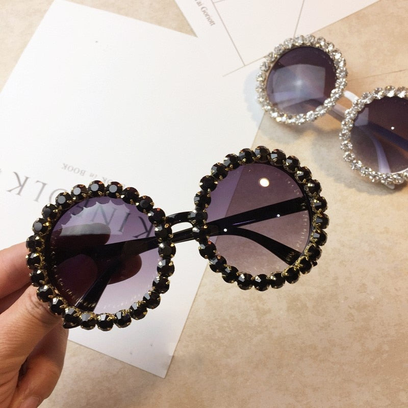 Diamond Crystal Round Sunglasses